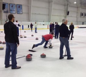 2013 First Occasional Curling Competition: Twenty Eight Goodtimer Curlers qualified for the 2014 Winter Olympics on Saturday, April 27th. Everyone had a great time, there were no injuries reported; and any sport that provides tables for your beer while you compete will make this occasional event an annual Goodtimer event. Here's to putting one in the house!